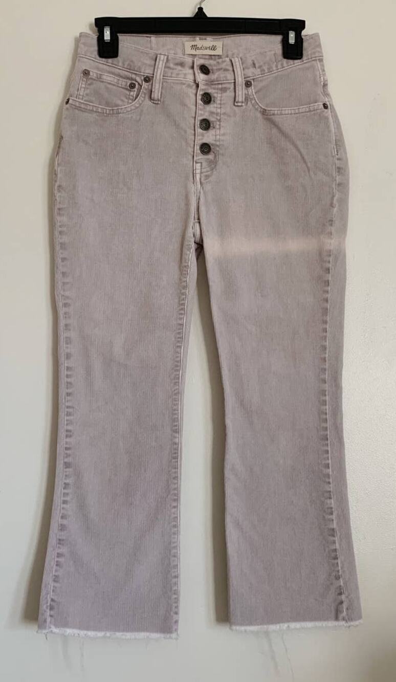 Light Grey Corduroy Madewell Petite Cali Demi Boot Jeans 26